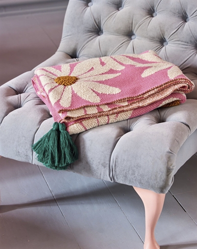 Rice - Bomuld Tæppe - Pink